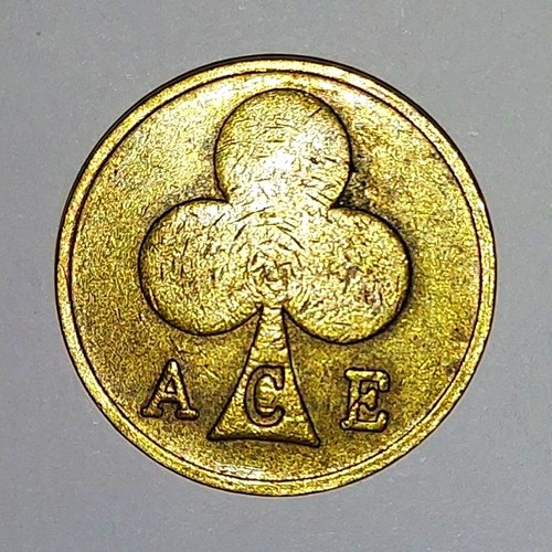 Ace token coin with club - with,
