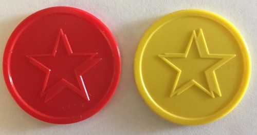 Plastic star tokens bag of - star,