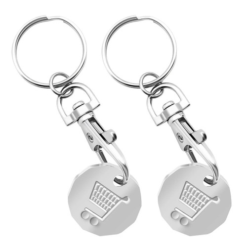 Trolley coin keyring - coin,