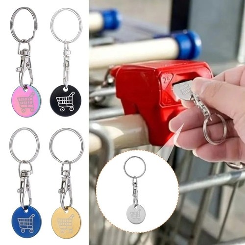 Trolley coin keyring - coin, removable